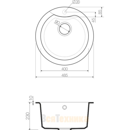 Кухонная мойка Omoikiri Yasugata 48R-BL