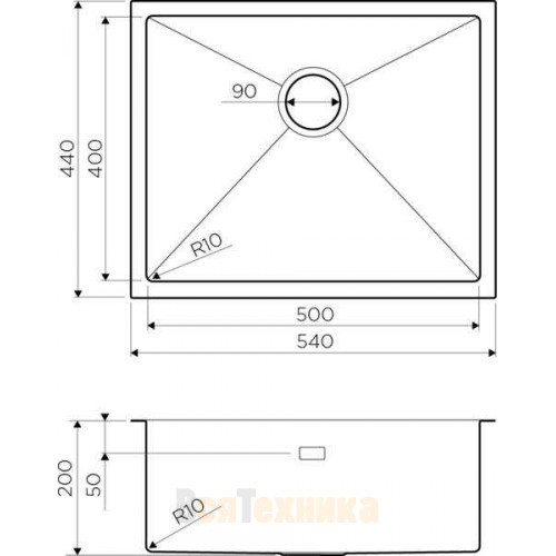 Кухонная мойка Omoikiri TAKI 54-U/IF-LG