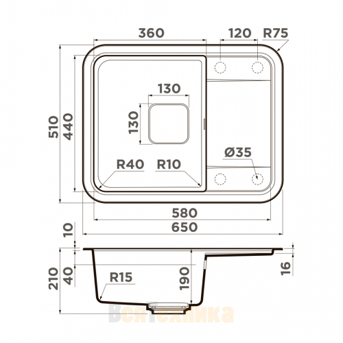 Кухонная мойка Omoikiri Tasogare 65-DC