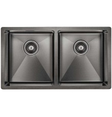 Кухонная мойка Paulmark Dopplet PM507844-GM, вороненая сталь AISI304