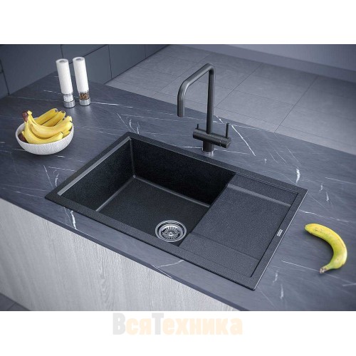 Мойка кухонная Paulmark VERLASS PM317850-BLM черный металлик 780x500 мм