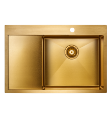Кухонная мойка Paulmark Elde PM807851-BGR, брашированное золото PVD