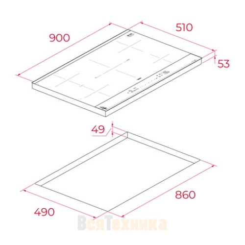 Индукционная варочная панель Flex MasterSense 90 см Teka Van Gogh IBF 95 FST VG