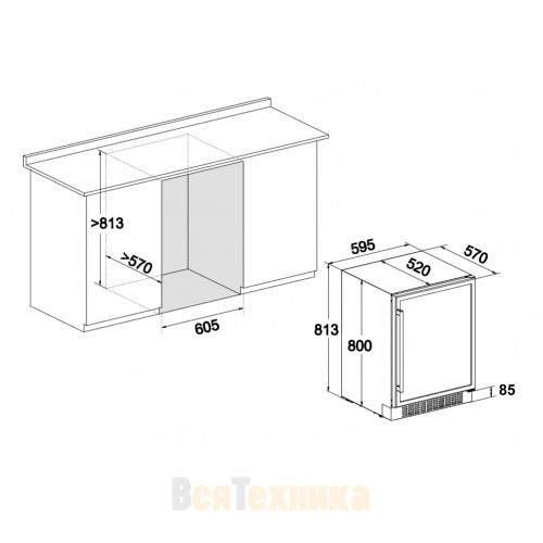 Винный шкаф Temptech OBIU 60 DW