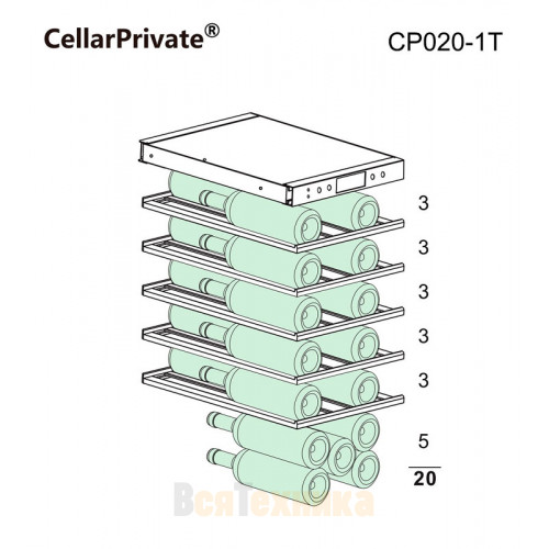 Винный шкаф Cellar Private CP020-1T