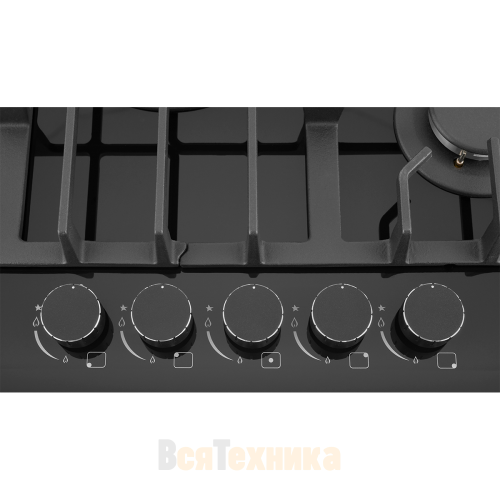 Встраиваемая газовая варочная панель ZUGEL ZGH602X, черная