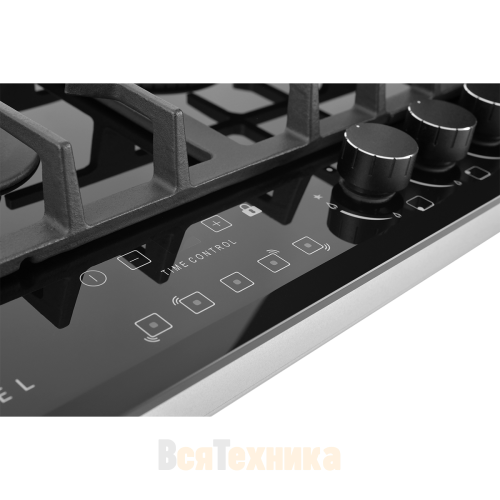 Встраиваемая газовая варочная панель ZUGEL ZGH602X, черная