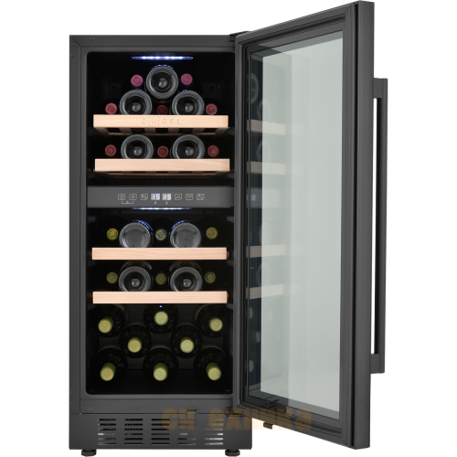Встраиваемый винный шкаф ZUGEL ZCWI310DB, Dual Zone
