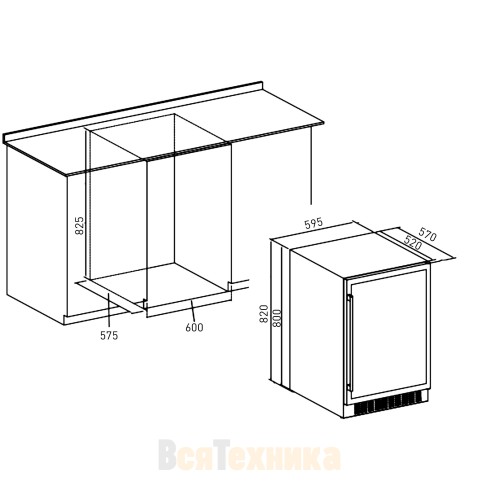 Встраиваемый винный шкаф ZUGEL ZCWI460DB, Dual Zone