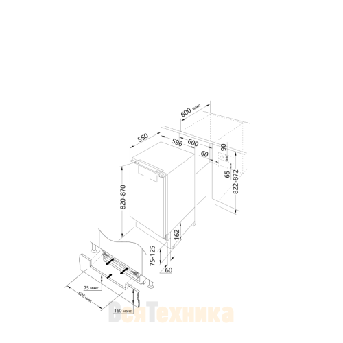 Встраиваемый морозильник ZUGEL ZFI871NF (No Frost, Inverter)