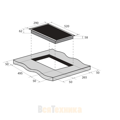 Варочная панель индукционная ZUGEL ZIH295B, черная