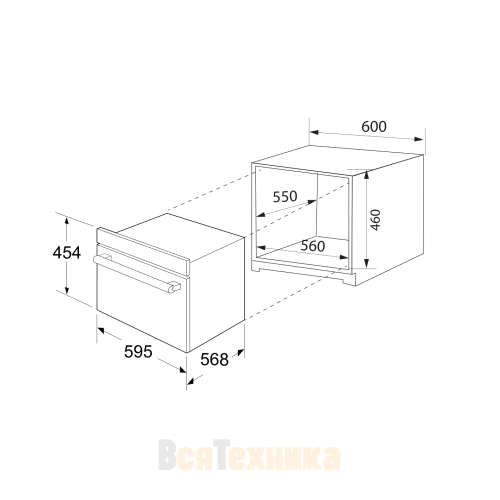 Встраиваемый компактный духовой шкаф с СВЧ ZUGEL ZOE609B