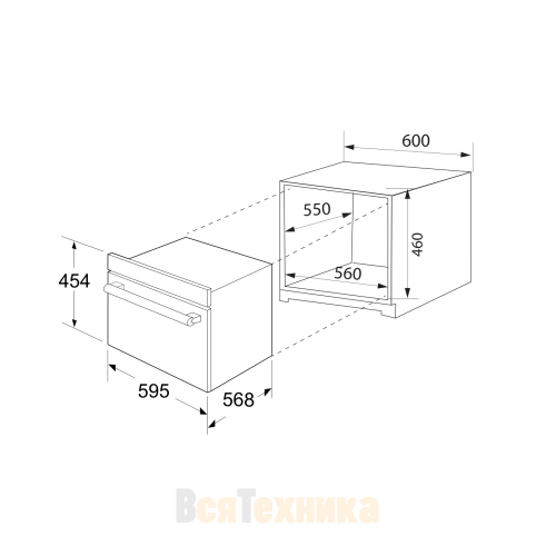 Встраиваемый компактный духовой шкаф с СВЧ ZUGEL ZOE610X
