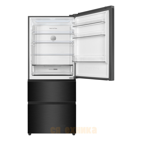 Холодильник Italian Door ZUGEL ZRFD201B, черная сталь