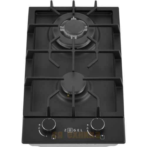 Встраиваемая газовая варочная панель ZUGEL ZGH290B, черная матовая