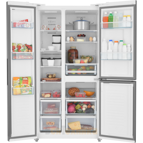 Холодильник T-Door ZUGEL ZRTD459GW, белое стекло
