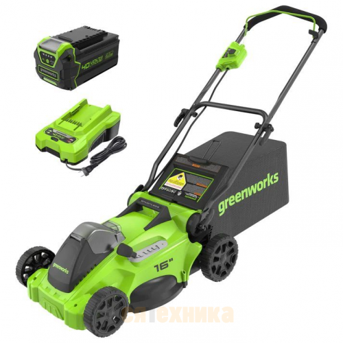 Газонокосилка аккумуляторная GreenWorks GD40LM16Xk4 (2517907UB)