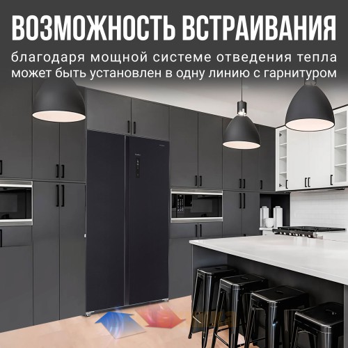 Холодильник Tesler RSD-537BI графит