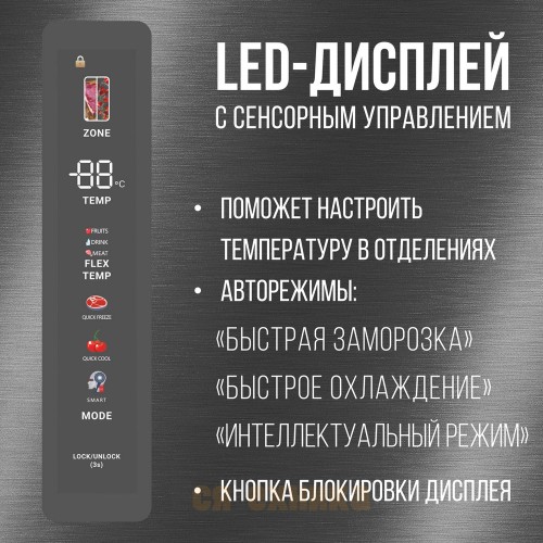 Холодильник Tesler RSD-537BI графит