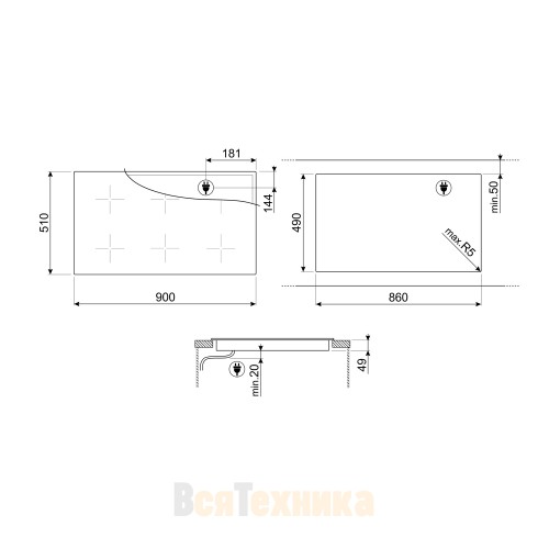 Варочная панель Smeg SIM3964N