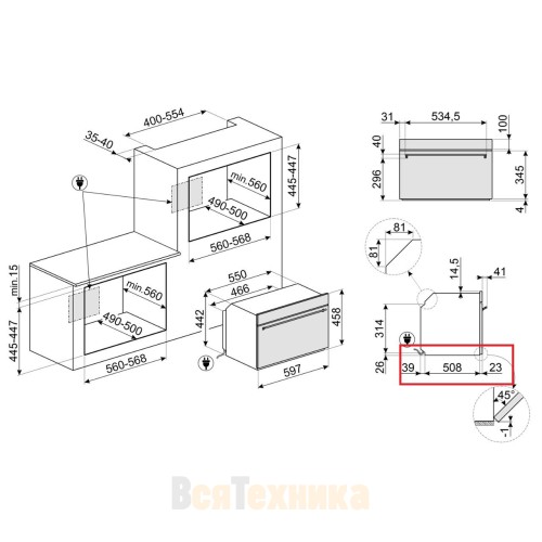 Встраиваемая микроволновая печь Smeg SO4301M0N