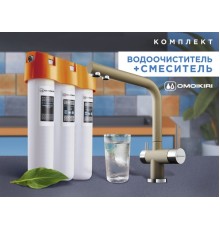 Смеситель Комплект Omoikiri Nagano (шампань) + Pure drop Lite