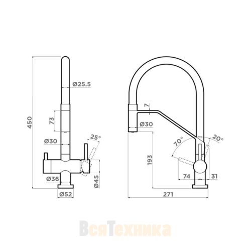 Смеситель Omoikiri Akeno lg
