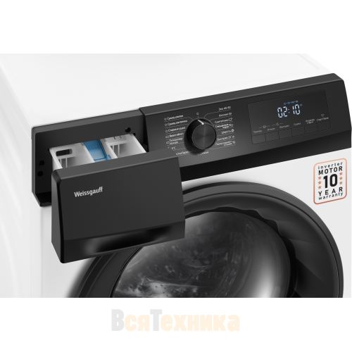 Стиральная машина с сушкой, инвертором и паром Weissgauff WMD 6148 DC Inverter Steam