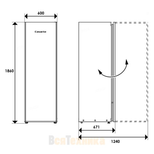 Паровой шкаф для ухода за одеждой Casarte CASS5CU