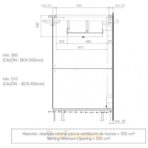 Варочная панель с вытяжкой Pando E-390/78 V.1130 ECO PLUS