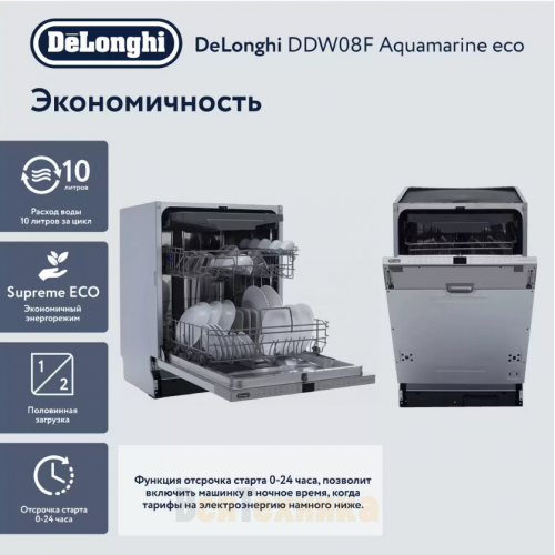 Посудомоечная машина DeLonghi DDW08F Aquamarine eco