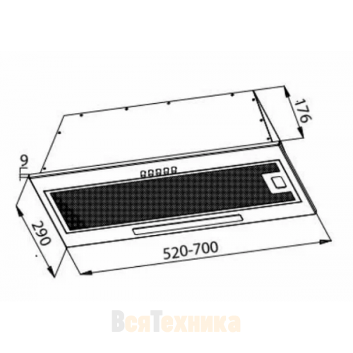 Полновстраиваемая вытяжка Evelux INTEGRAL 60 W