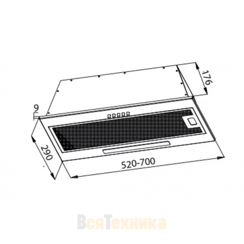 Полновстраиваемая вытяжка Evelux INTEGRAL 80 B