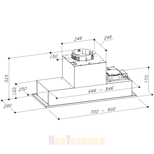 Встраиваемая вытяжка Sirius SL 903-P 90