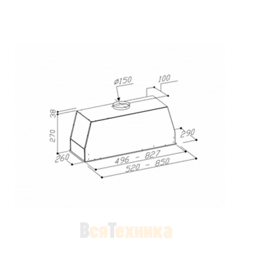 Встраиваемая вытяжка Sirius SM 927 W 50