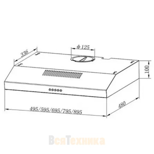 Подвесная вытяжка Evelux Ulla 60 X